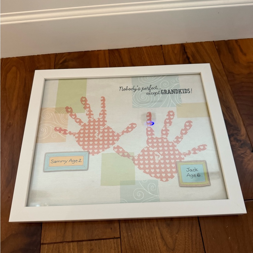 Framed Handprint Art with White Frame